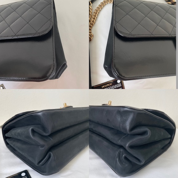 Sold Black Chanel Glazed Calfskin Straight Lined Flap bag - Picture 10 of 17